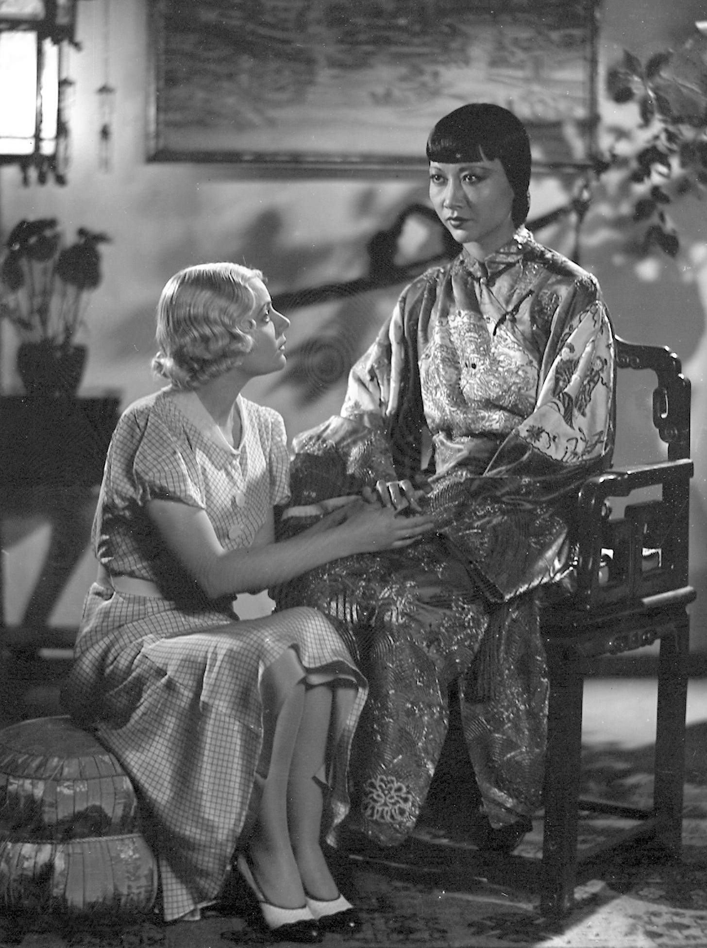 Anna May Wong and another actress in a scene from Tiger Bay (1934)