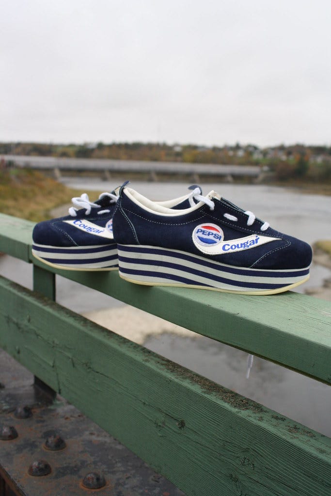 Pepsi Cougar Shoes@World's Longest Covered Bridge in Hartland, NB 2