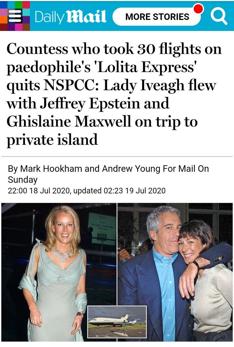 Former Epstein associate Clare Hazell, the Countess of Iveagh is married to Edward Guinness.Flight logs revealed she took 32 flights between 1998 and 2000 on the Lolita. She recently had to step down from her role at National Society for the Prevention of Cruelty to Children.