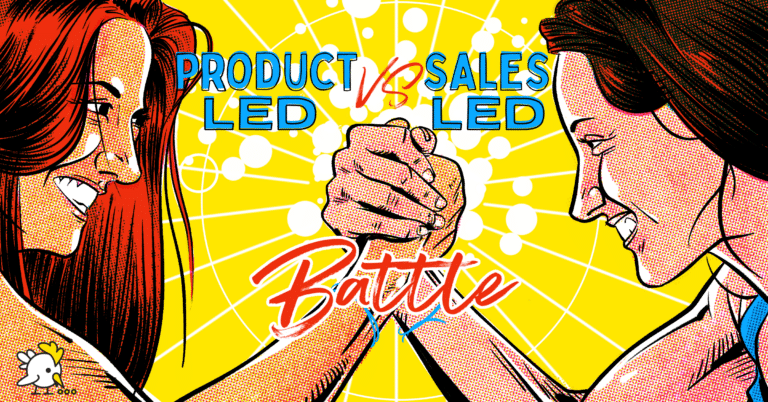 Illustration Of Product-Led Vs Sales-Led Battle