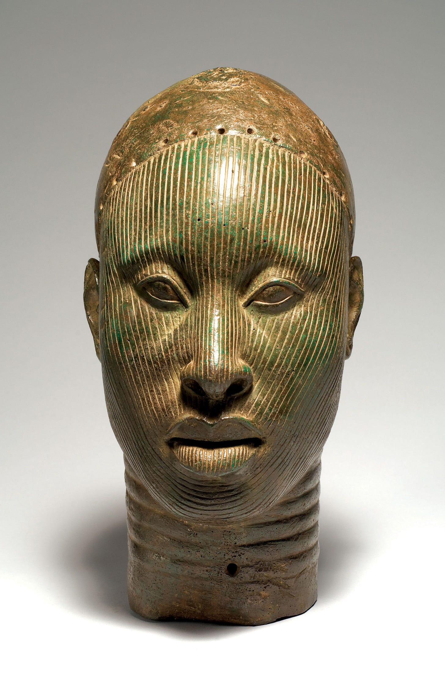 A 14th century brass head from Ife. Now on display at the Museum of Ife  Antiquities in Nigeria [2538x3918] : r/ArtefactPorn