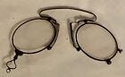 Antique pair of pince-nez folding eyeglasses, with oval-shaped glass and firm de - Picture 4 of 5