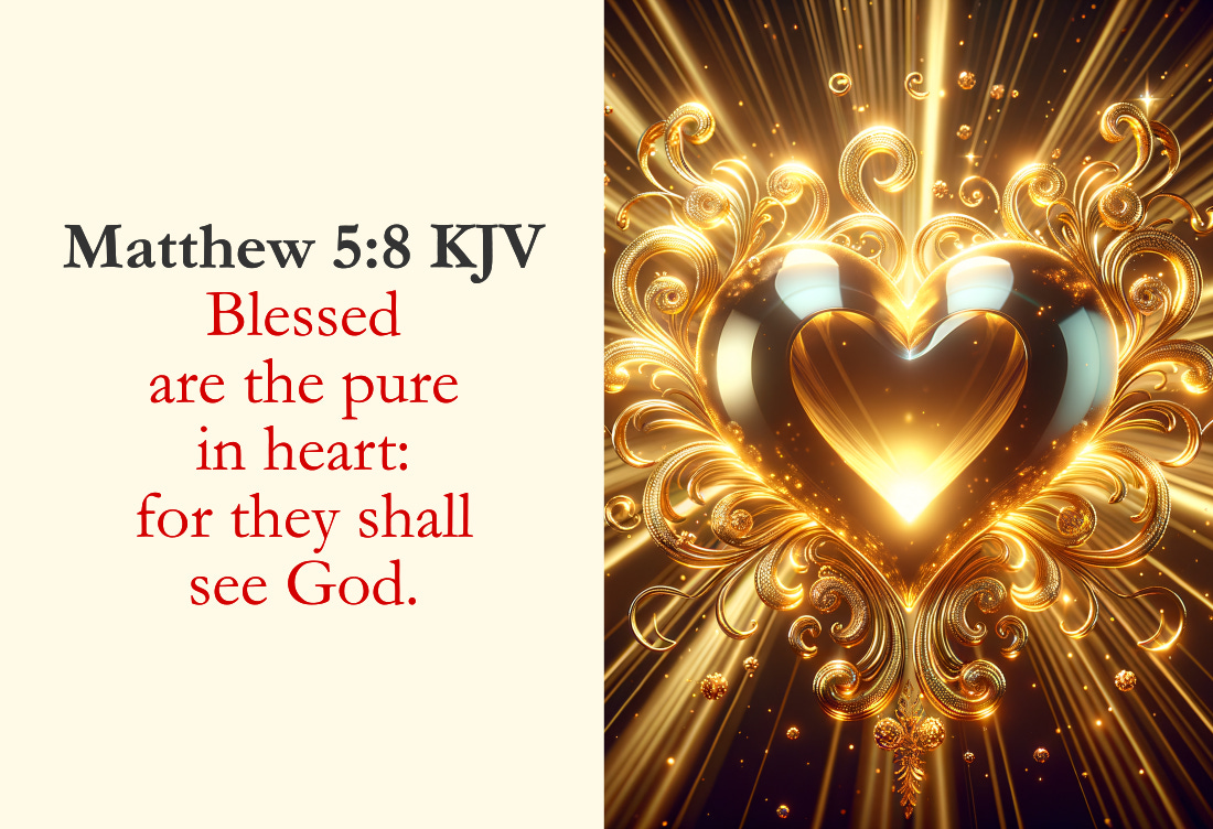 Matthew 5:8 KJV Cards - Blessed are the pure in heart: for they shall see God. 