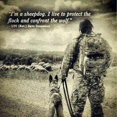 Official Chris Kyle on X: ""I'm a sheepdog. I live to protect the flock and  confront the wolf" If you are a sheepdog, be a sheepdog. Protect.  http://t.co/VwMhEZGAxj" / X