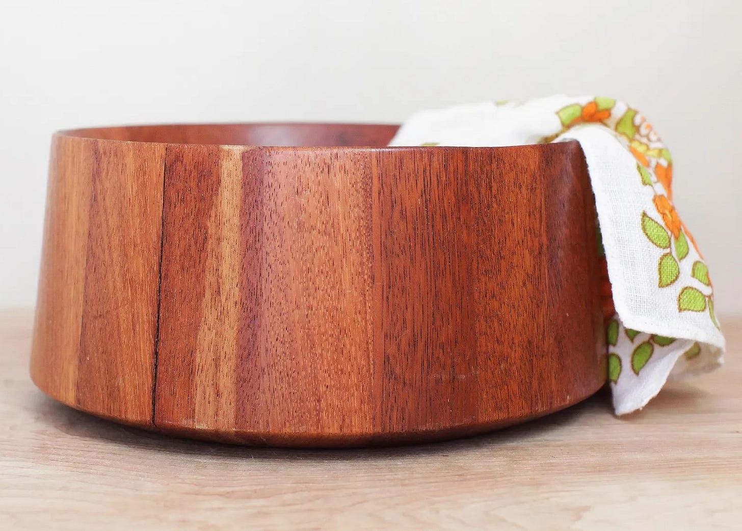 wooden salad bowl.