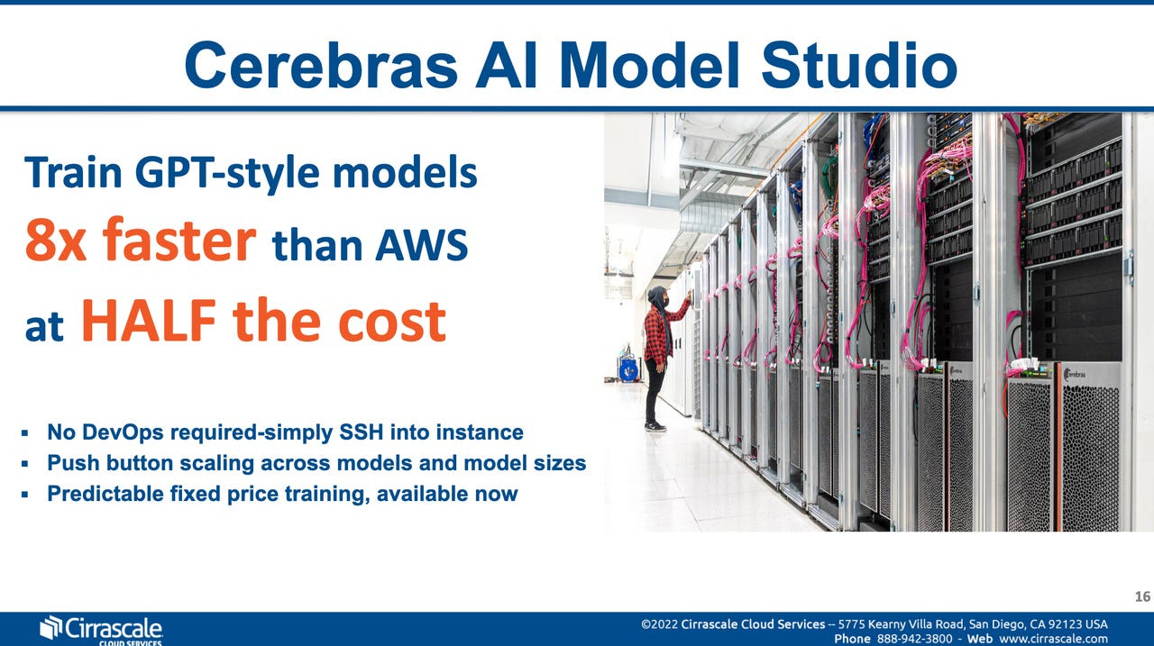 Cerebras AI Model Studio: Train GPT style models 8x faster than AWS at half the cost