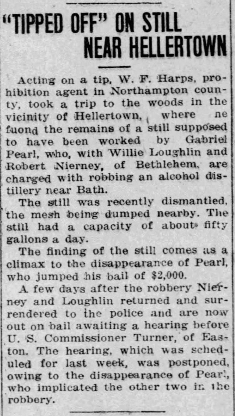 Olden Days: In 1921, Moonshiners Busted in Woods Near Hellertown – Saucon  Source