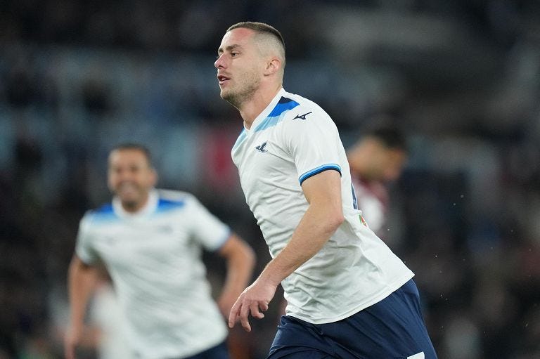 Lazio vs Torino, l'esultanza di Adam Marusic dopo il gol - 31 marzo 2025