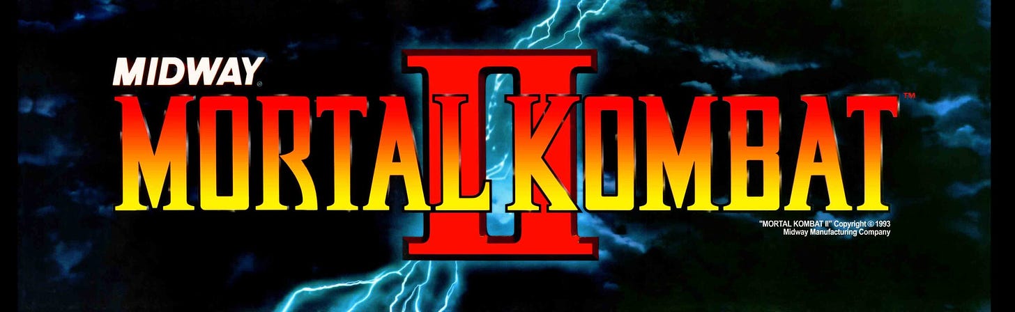 Mortal Kombat II Dedicated Arcade Marquee - 25" x 7.5" - Arcade Marquee Dot  Com
