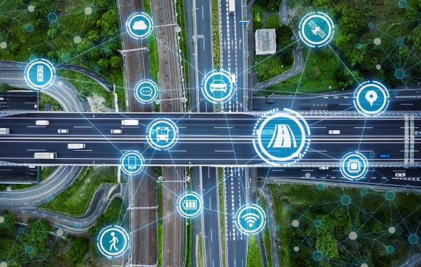 Social infrastructure and communication technology concept. IoT(Internet of Things). Autonomous transportation. Social infrastructure and communication technology concept. IoT(Internet of Things). Autonomous transportation. Misato junction. traffic management system stock pictures, royalty-free photos & images