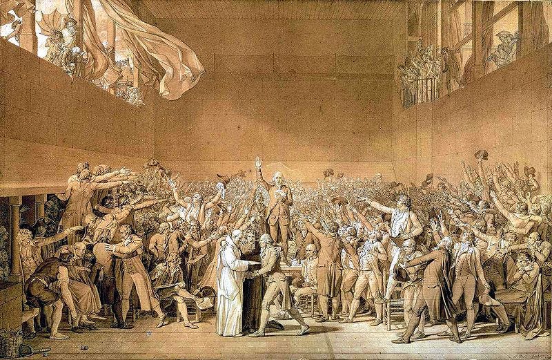 Kicking off the French Revolution with the Tennis Court Oath.