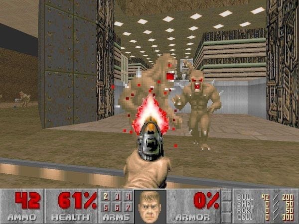 A screenshot from the original PC version of Doom - CHM Revolution