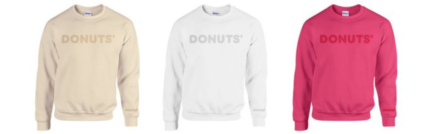 Dunkin' poking fun at itself in Apr 2024 with promotional launch of Donuts' sweatshirts