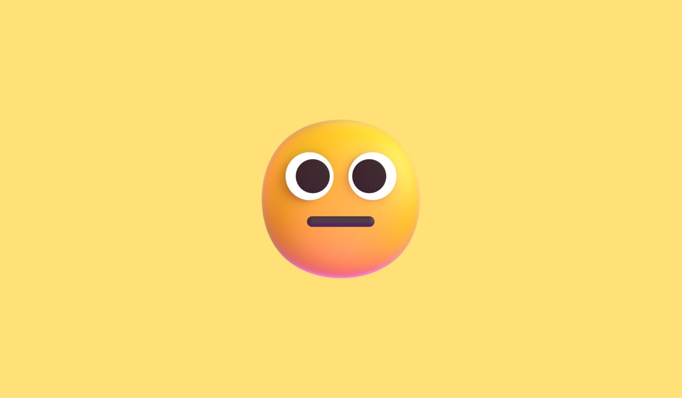 A stale face emoji on a yellow background