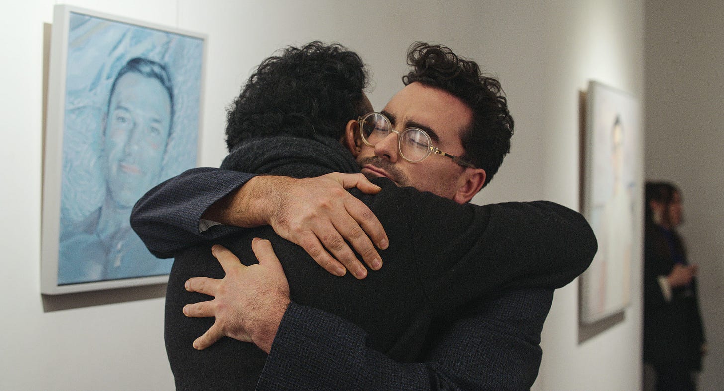 Film still from Good Grief on Netflix featuring a Kris Knight painting
