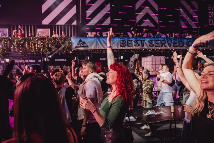 People dancing at Boxpark