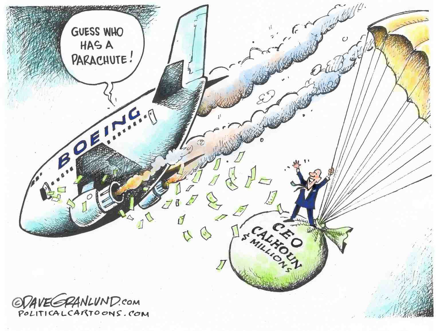 Boeing CEO bails with billions