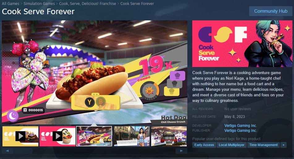 Cook Serve Forever on Steam