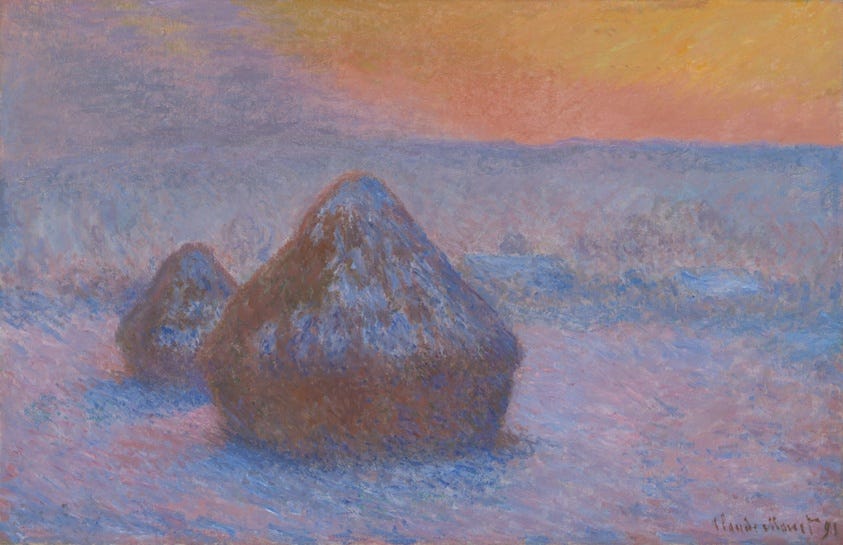 Stacks of Wheat (Sunset, Snow Effect) | The Art Institute of Chicago