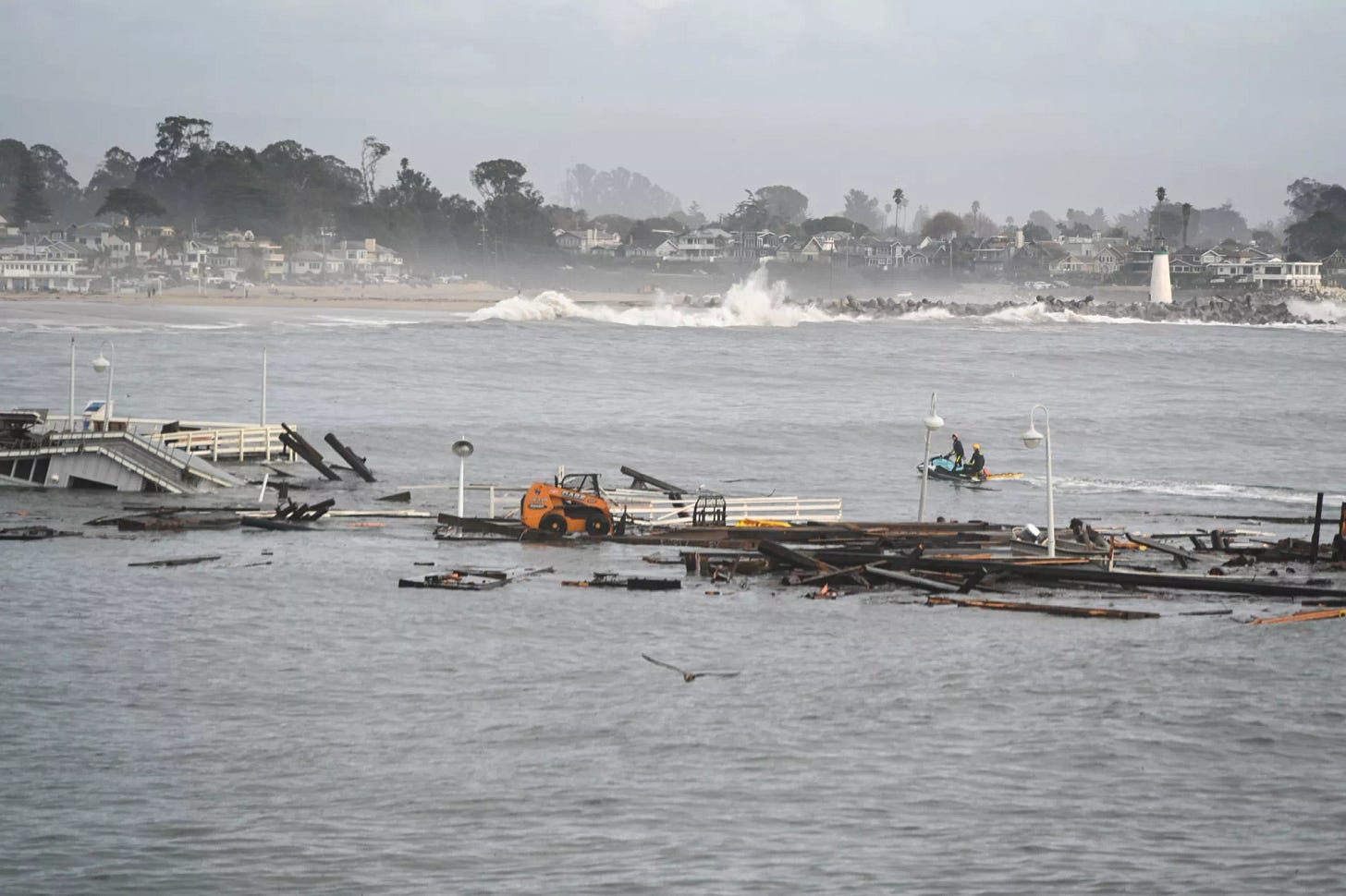 Santa Cruz Wharf Partially Collapses into Pacific Ocean