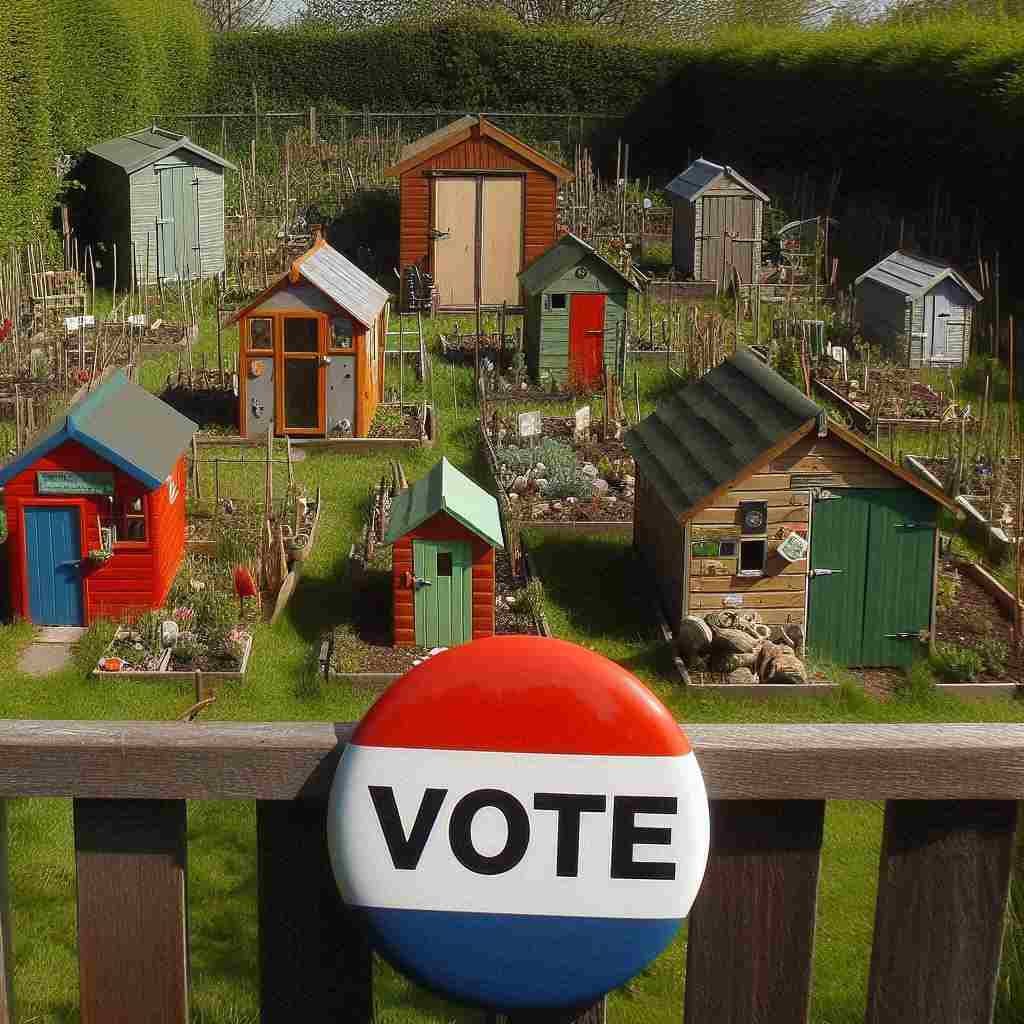 Ai Image of Garden sheds - A button telling you to Vote