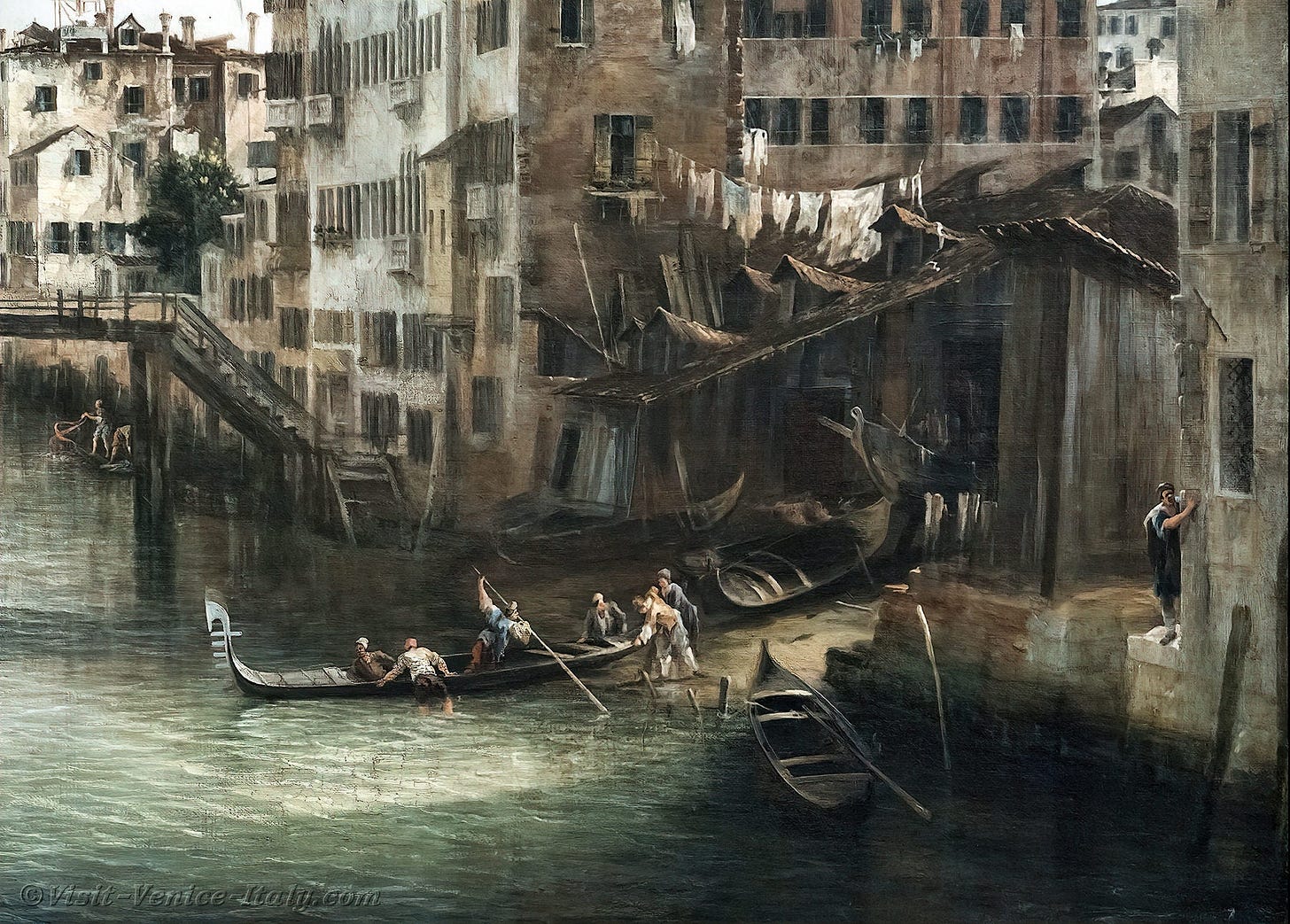 Canaletto, View of Rio dei Mendicanti Canal at Ca' Rezzonico