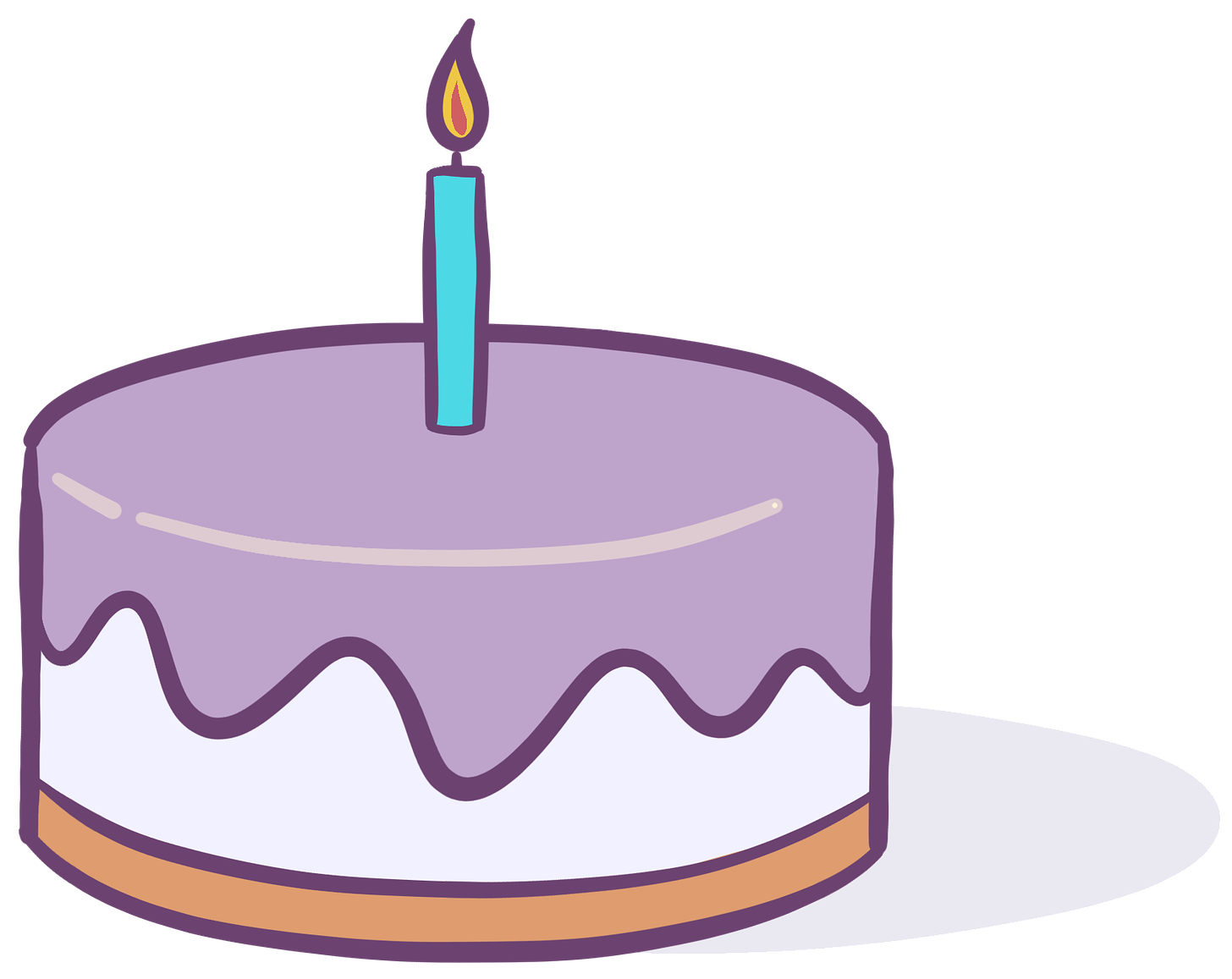 A birthday cake with a single candle