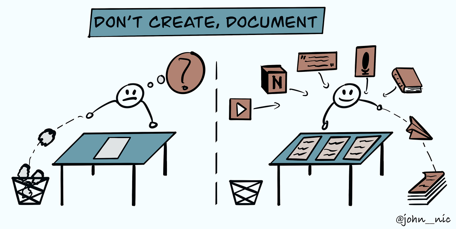 Don't Create, Document