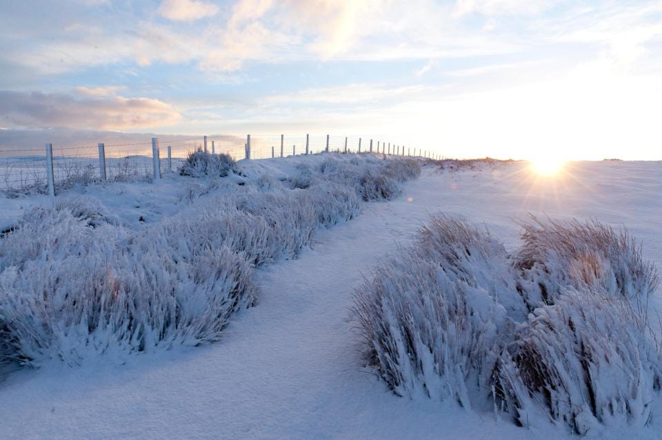 A blanket of snow at Builth Wells, Powys, in 2017