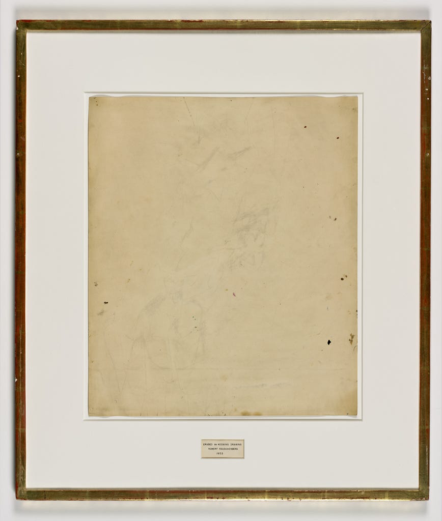 Robert Rauschenberg, Erased de Kooning Drawing, 1953 · SFMOMA