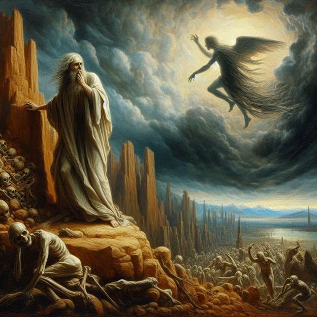 An oil painting type picture representing fear of death