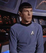 Spock from Star Trek raising an eyebrow