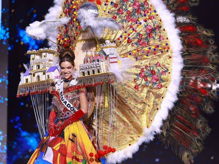 Miss Ecuador 2024 walks in the National Costume Contest.