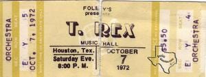 T Rex - Oct 7, 1972 at Houston Music Hall