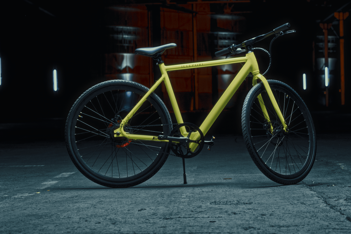 The Teleport Ride has the look of a traditional bike but features a 1,200-W (peak) hub motor and regenerative braking that contributes to a 100-mile battery