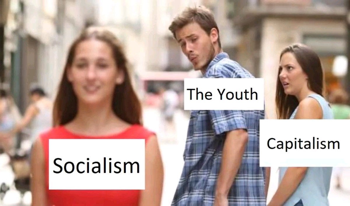 Socialism / The Youth / Capitalism | Distracted Boyfriend | Know Your Meme