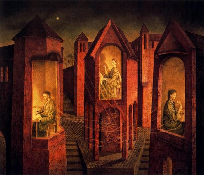 Three destinations, 1956 - Remedios Varo - WikiArt.org