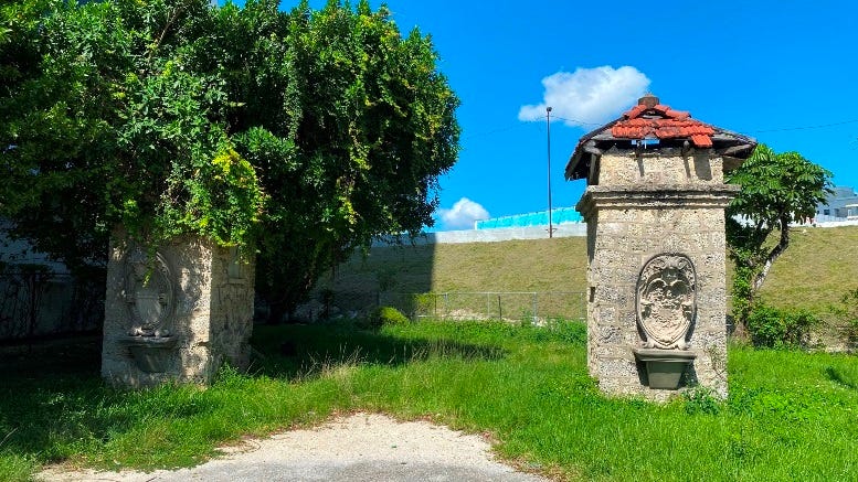 Gate Posts to Halissee Hall on October 16, 2021