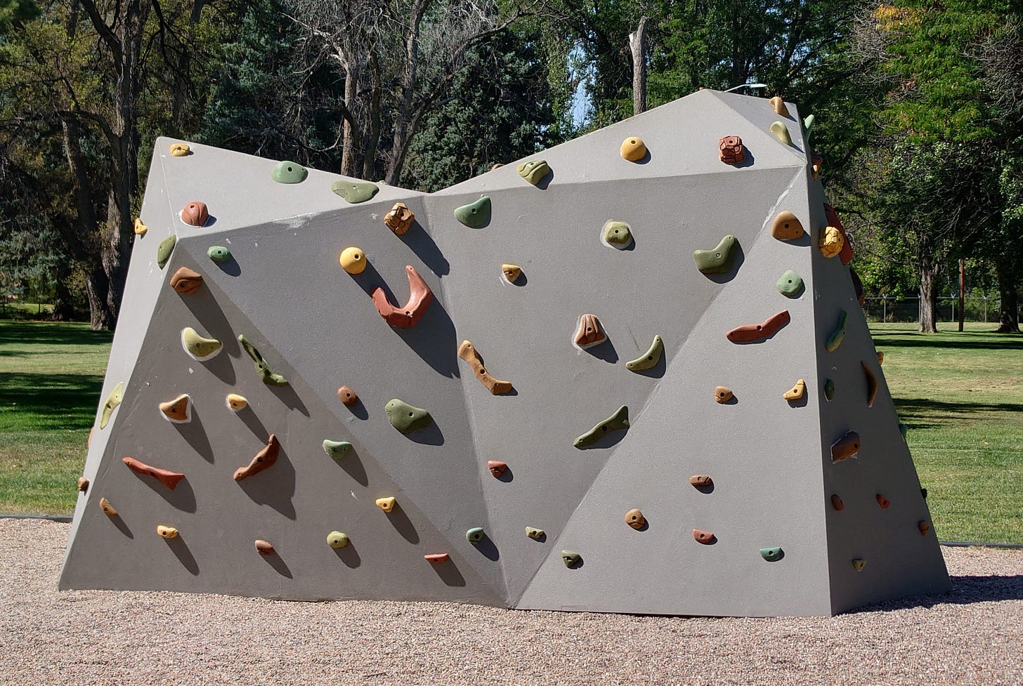 Bouldering facility for children in a city park