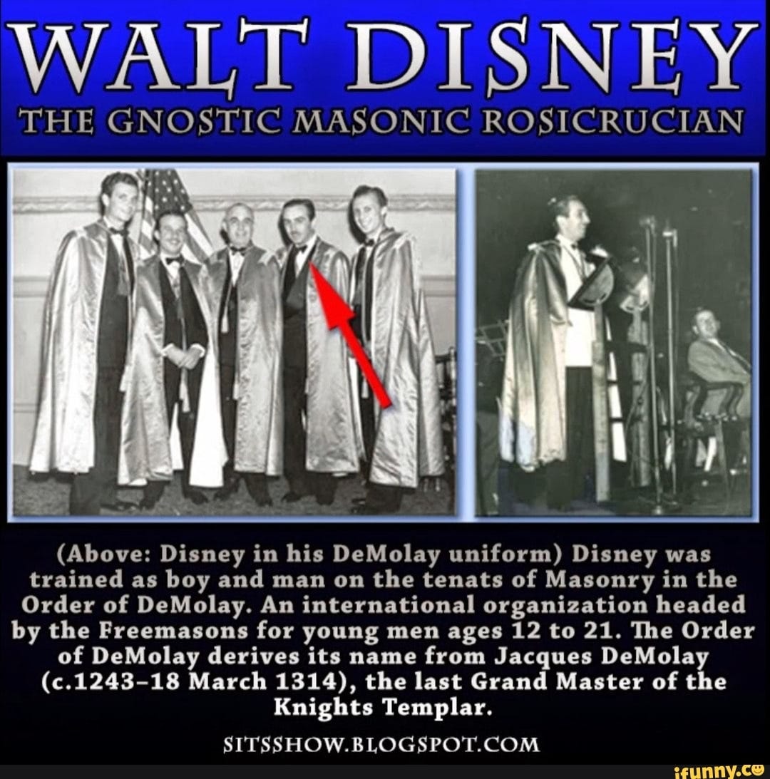 WALT DISNEY THE GNOSTIC MASONIC ROSICRUCIAN (Above: Disney in his ...