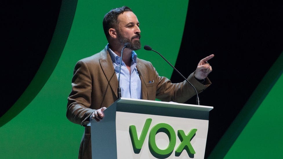 Santiago Abascal, partido Vox, conservadores na Espanha