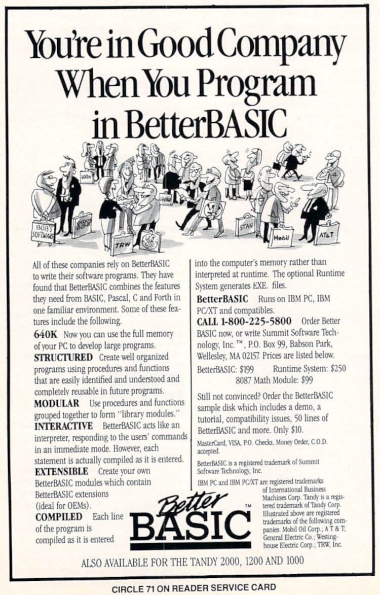 From the May 1985 issue of Computer Language Magazine