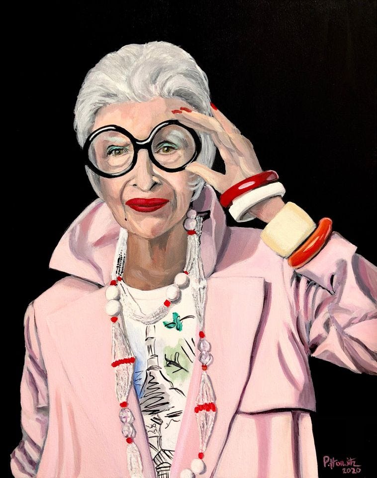 Iris Apfel Giclee Poster, Fashion Icon l Iris Apfel Glasses Poster sold by  Homicide Certain | SKU 158786809 | 50% OFF Printerval