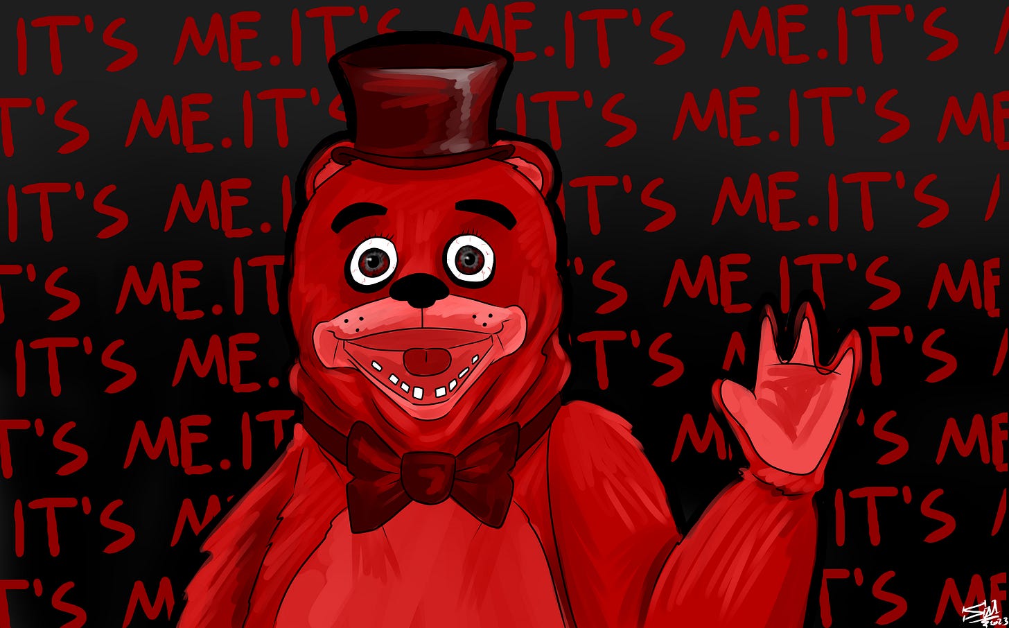 Artwork of an alternate design for Freddy Fazbear from Five Nights at Freddy's