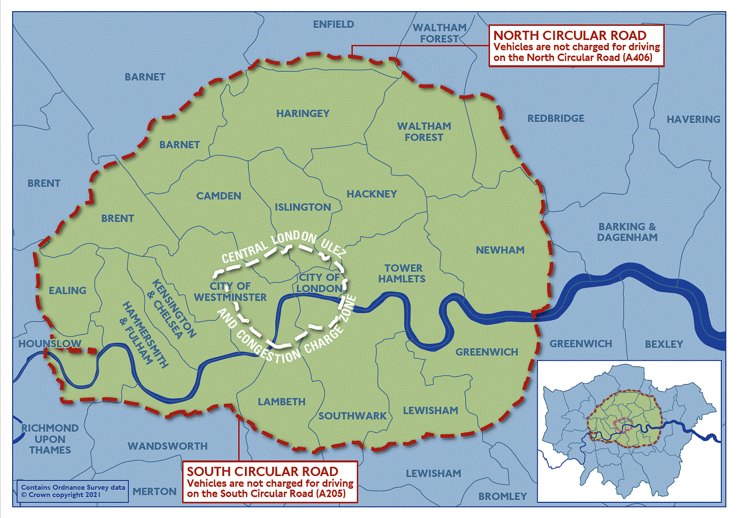 A map of the ULEZ.