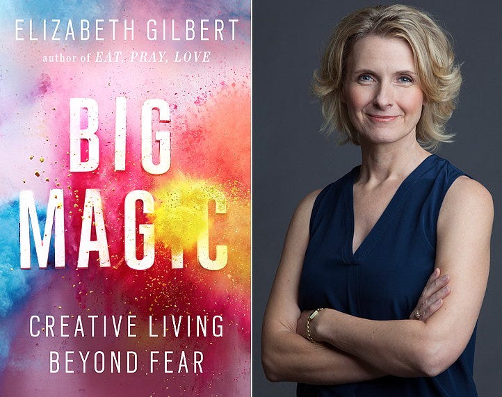 Elizabeth Gilbert with book cover