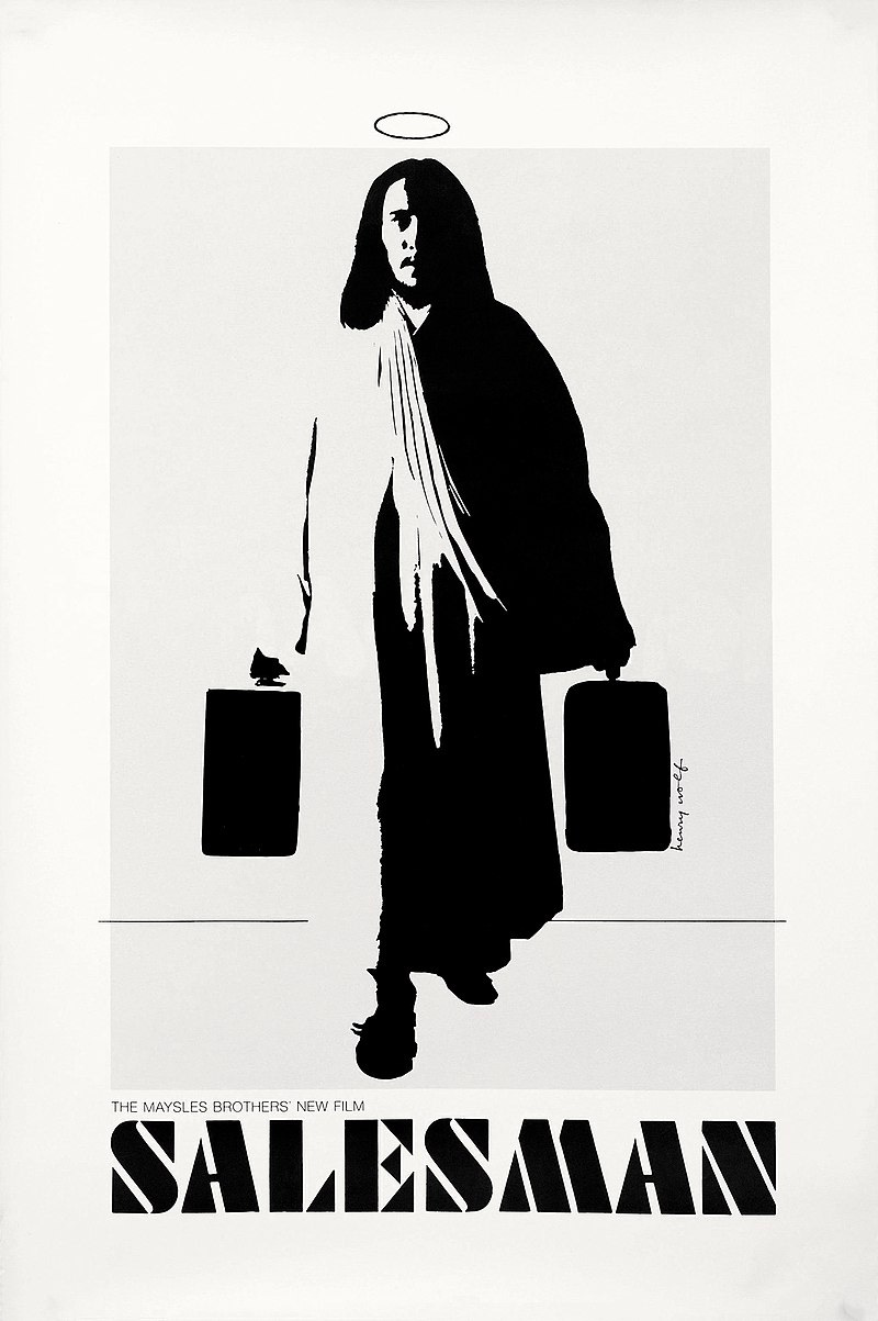 Monochramatic illustration of Jesus with a halo carrying two briefcases.