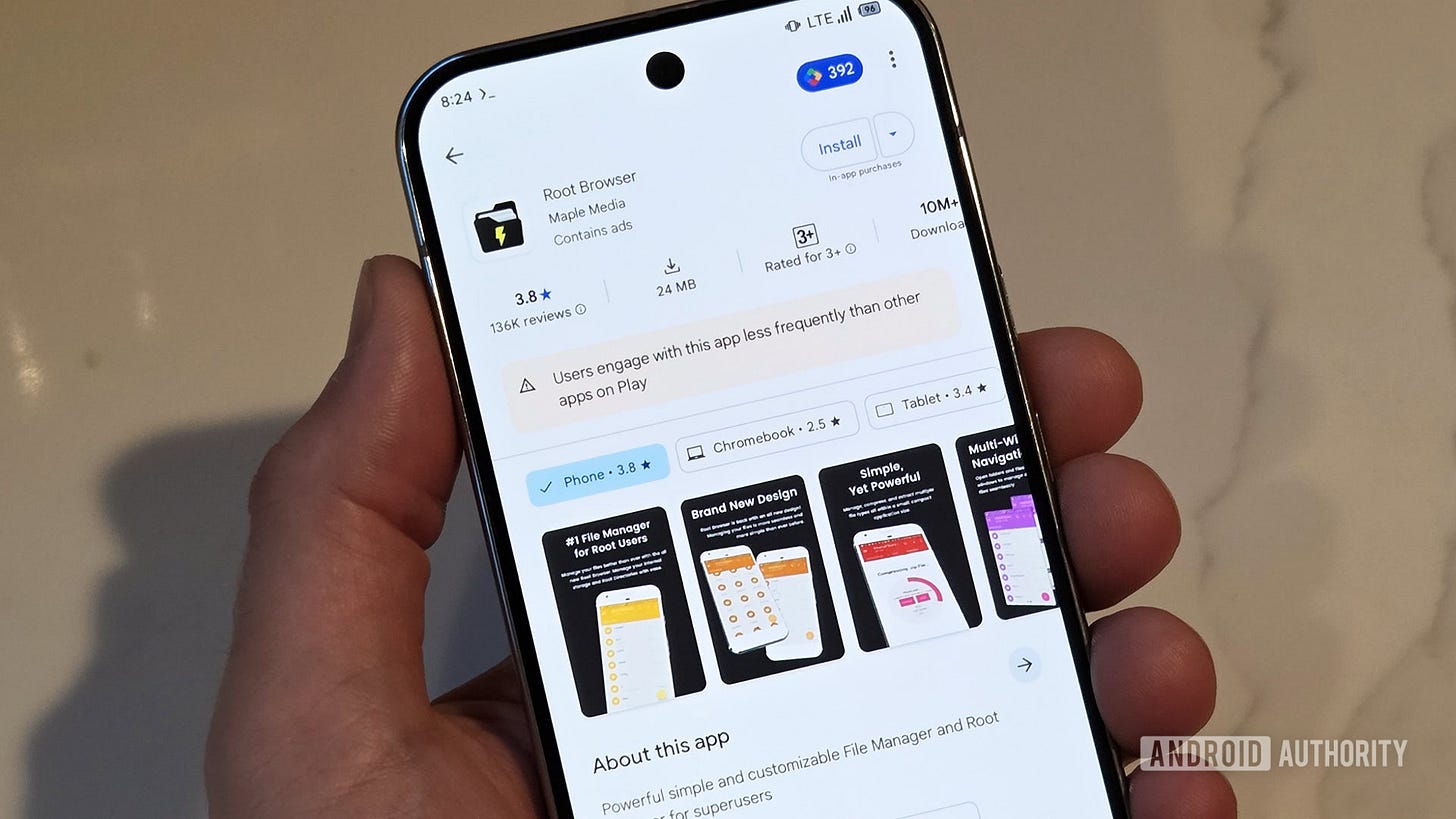 Google Play Fewer Users Warning