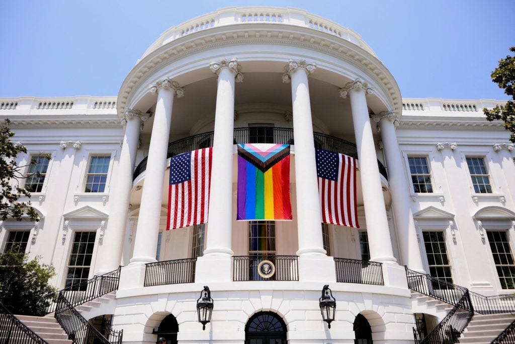 President Joe Biden hosts a Pride Celebration in the South Lawn of the White House, in Washington