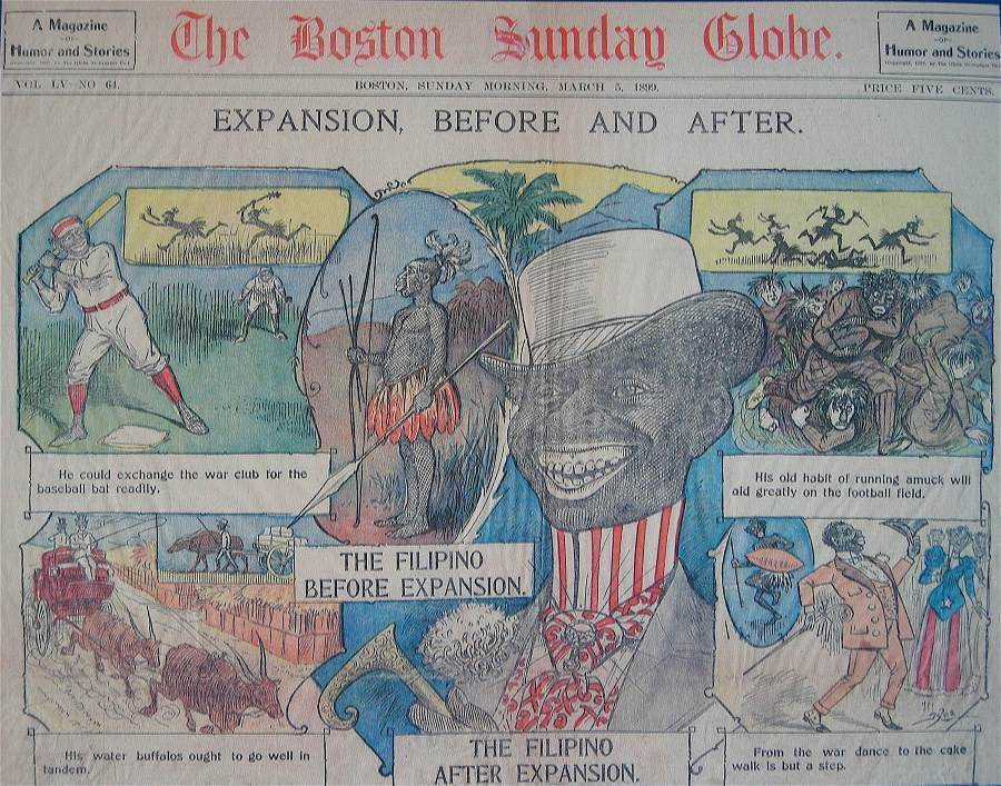 Le Boston Sunday Globe du 5 mars 1899 affirme que les Philippins seraient des sauvages à civiliser 